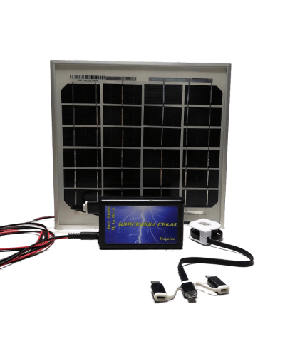 Зарядка телефона с солнечной батареей Блыскавка СВ6-05 + ПоверБанк Зарядка телефона с солнечной батареей Блыскавка СВ6-05 + ПоверБанк